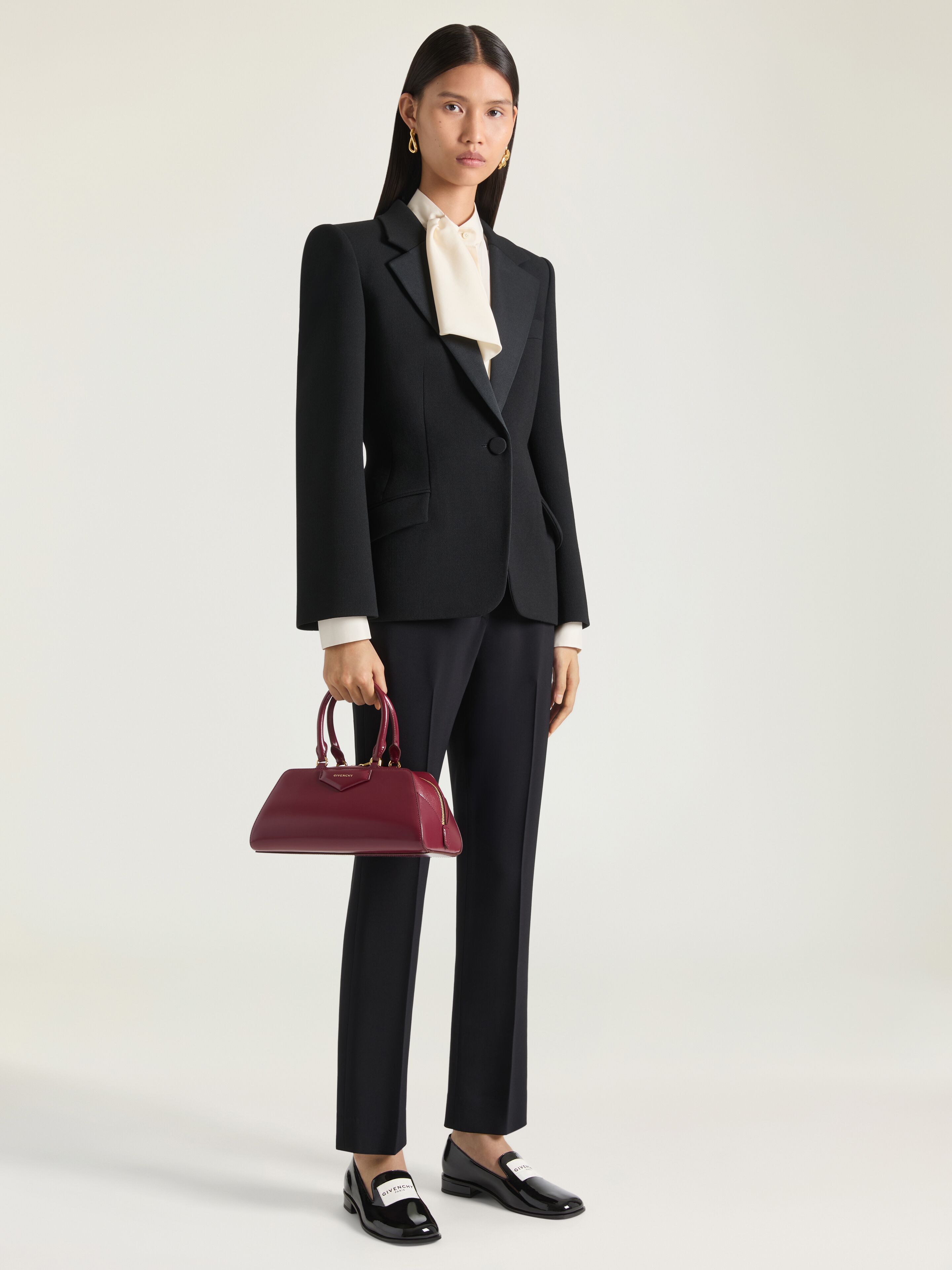 Small Antigona East-West bag in Box leather